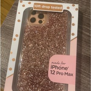 New in Box iPhone 12 Pro Max pink glitter phone case 10ft drop tested